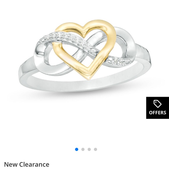 ZALES 10k Gold Heart x Infinity Promise Ring - Picture 4 of 4